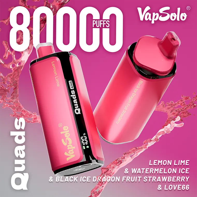 VapSolo Quads – Lemon Lime, Watermelon Ice, Black Ice Dragon Fruit Strawberry, Love 66