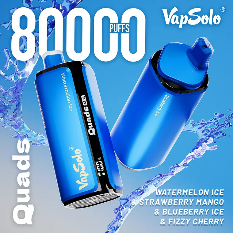 VapSolo Quads – Watermelon Ice, Strawberry Mango, Blueberry Ice, Fizzy Cherry