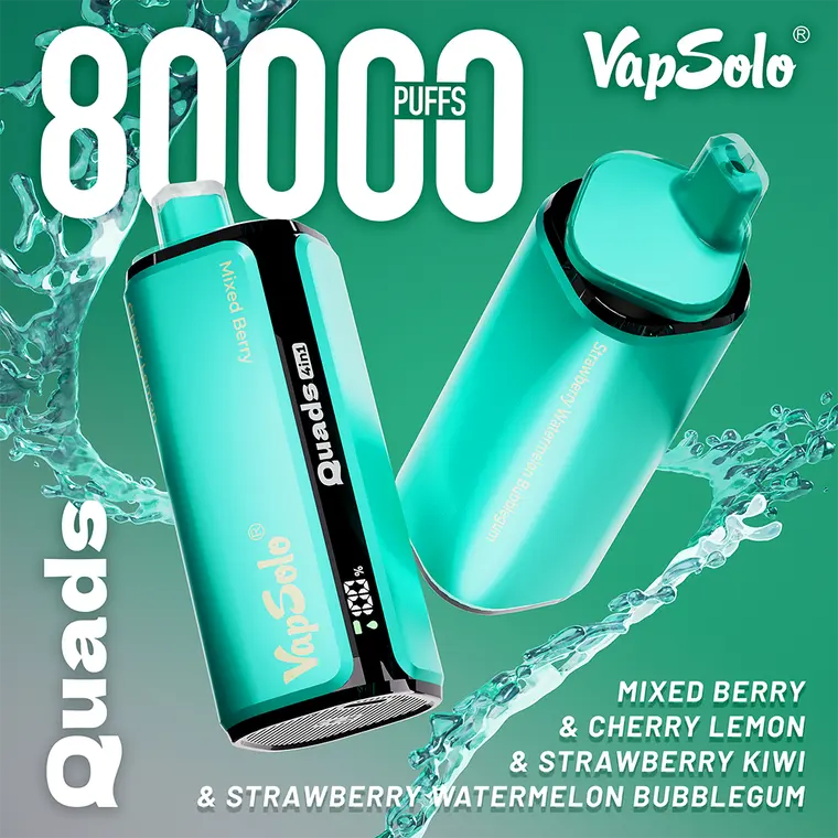 VapSolo Quads – Mixed Berry, Cherry Lemon, Strawberry Kiwi, Strawberry Watermelon Bubblegum