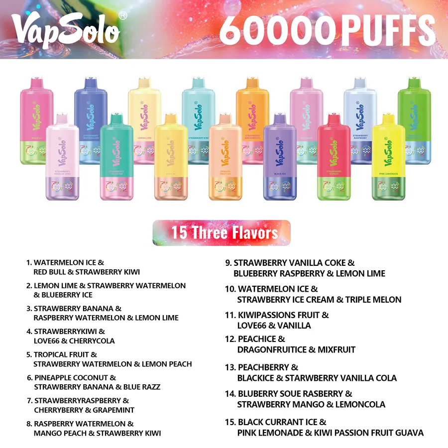 VapSolo Triple Pro – Aromenübersicht